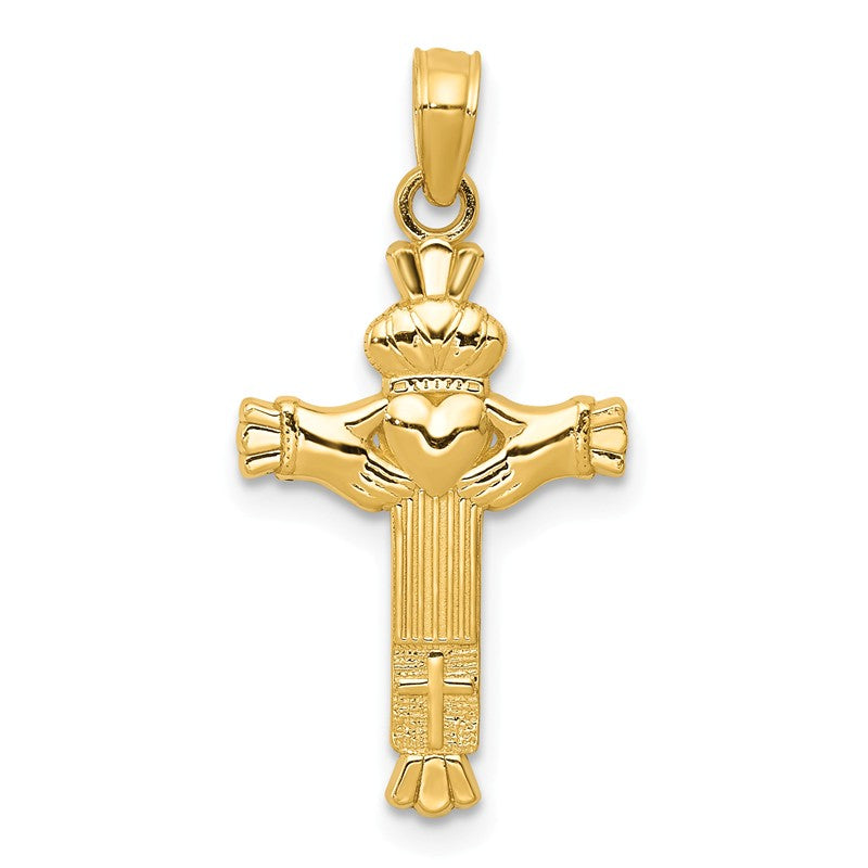 14k Claddagh Cross Charm C3838