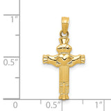 14k Claddagh Cross Charm C3838