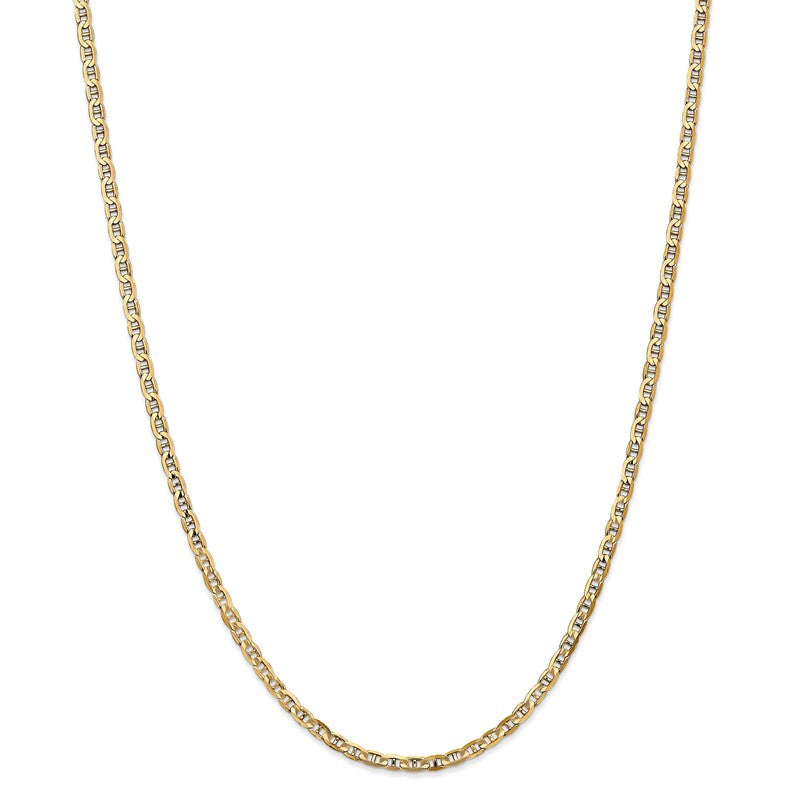 14K 10 inch 3mm Concave Anchor with Lobster Clasp Chain CCA080
