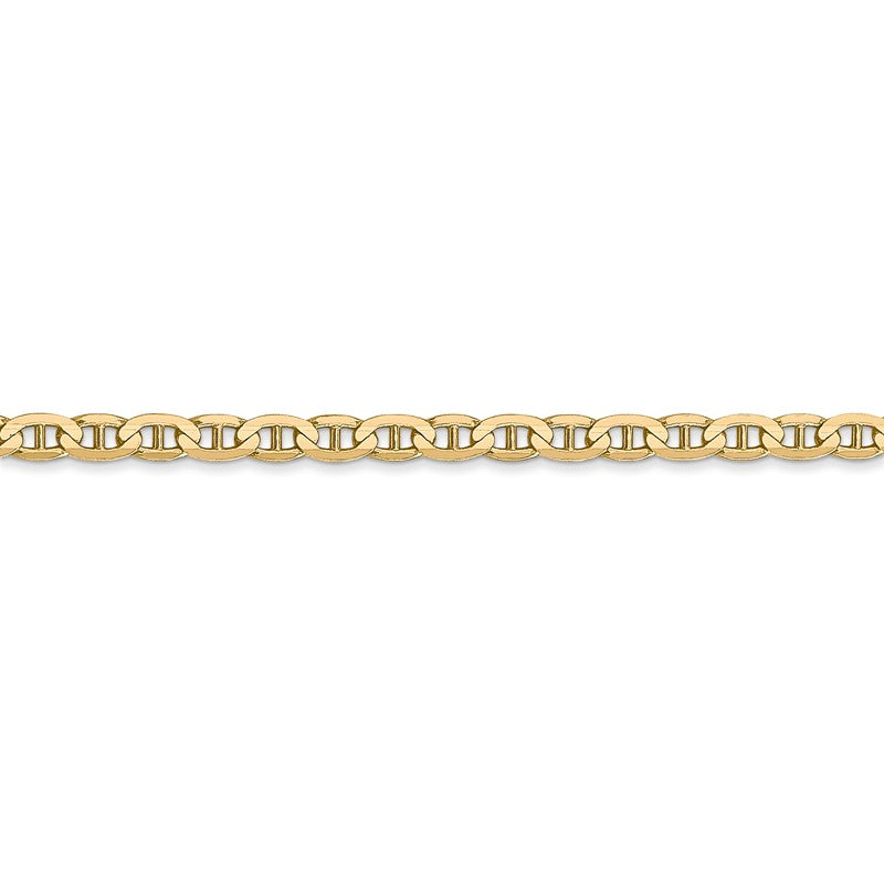 14K 10 inch 3mm Concave Anchor with Lobster Clasp Chain CCA080