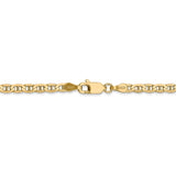 14K 10 inch 3mm Concave Anchor with Lobster Clasp Chain CCA080