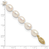 14k 7-8mm White Rice Freshwater Cultured Pearl 18 inch Necklace XF525