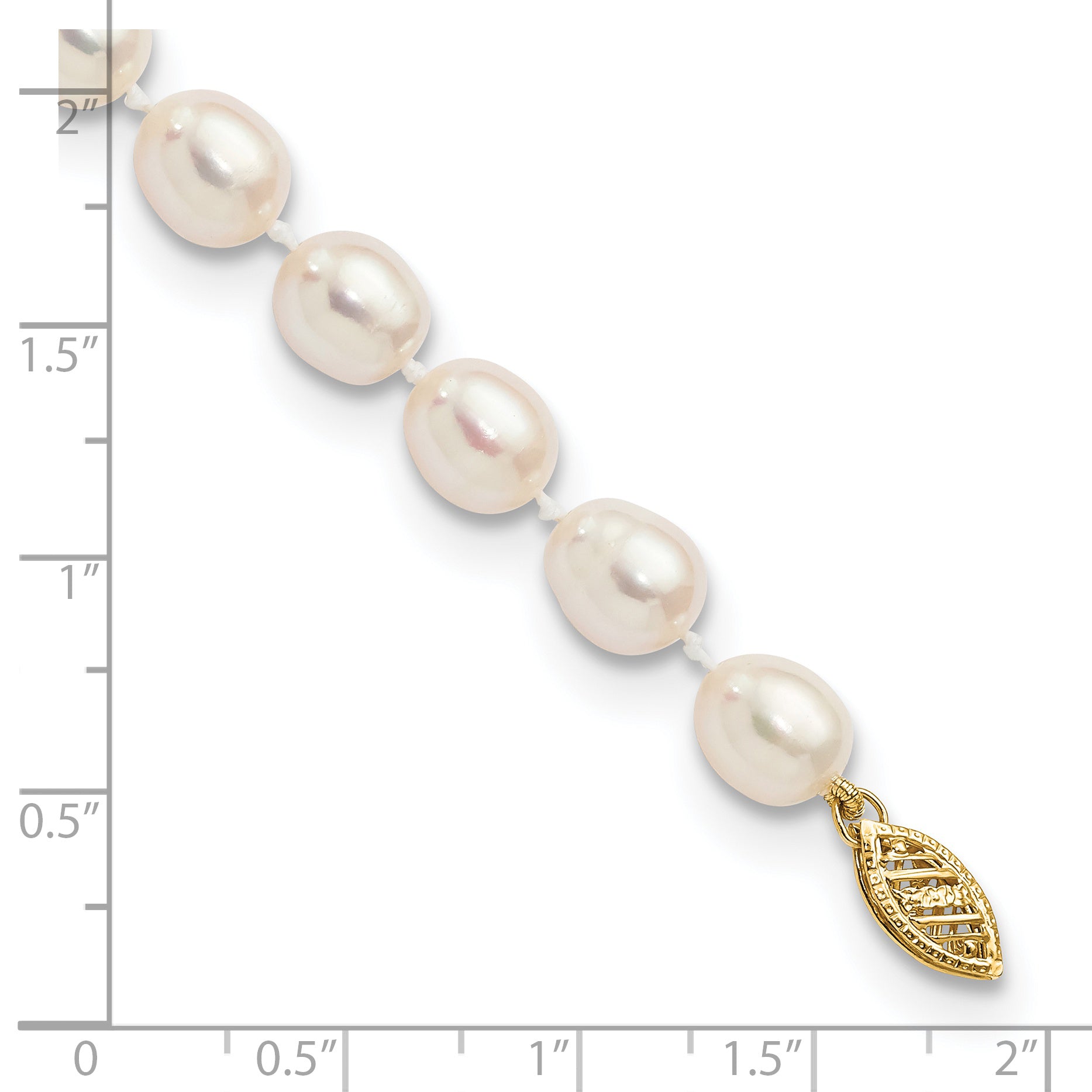 14k 7-8mm White Rice Freshwater Cultured Pearl 18 inch Necklace XF525