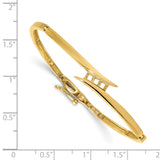 14k Complete 3-Stone 1/4 carat AAA Diamond Hinged Bangle Bracelet XB224AAA