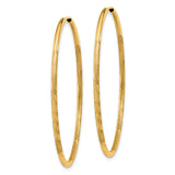 14k 1.5x40mm Satin Diamond-cut Endless Tube Hoop Earrings XY1169