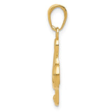 14k Polished Open-Backed Treble Clef Pendant K4944