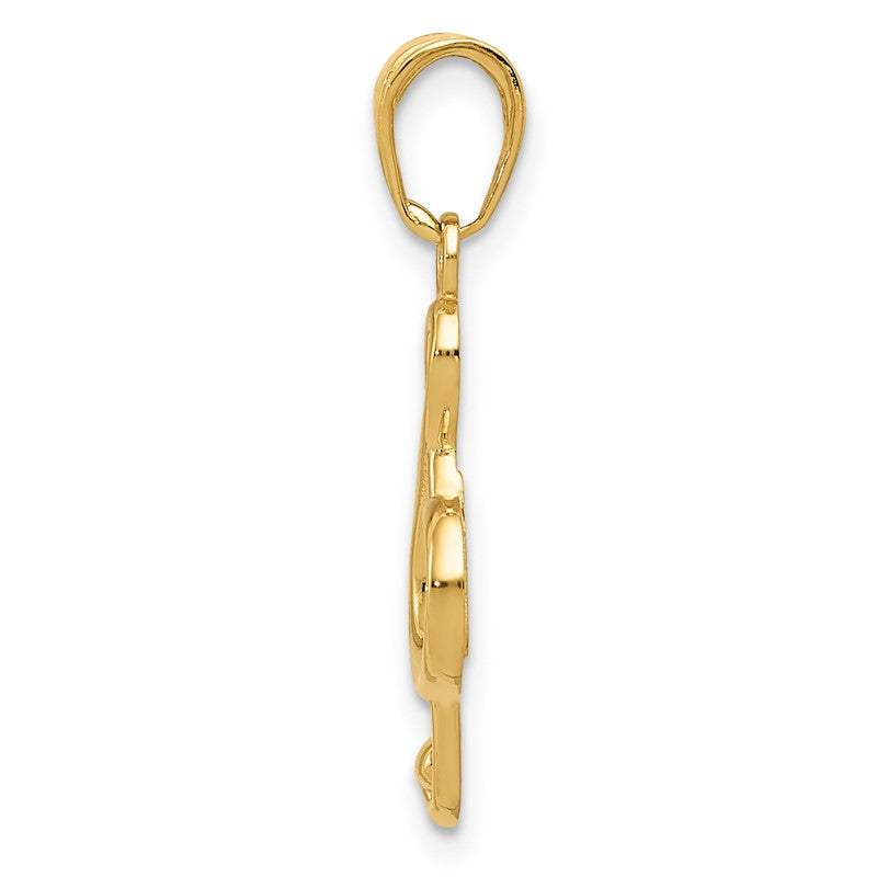14k Polished Open-Backed Treble Clef Pendant K4944