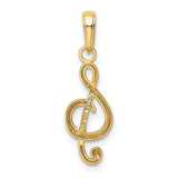 14k Polished Open-Backed Treble Clef Pendant K4944