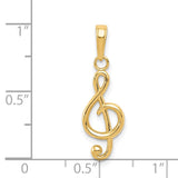 14k Polished Open-Backed Treble Clef Pendant K4944
