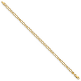 14k 4mm Hollow Double Link 7 inch Charm Bracelet DO350