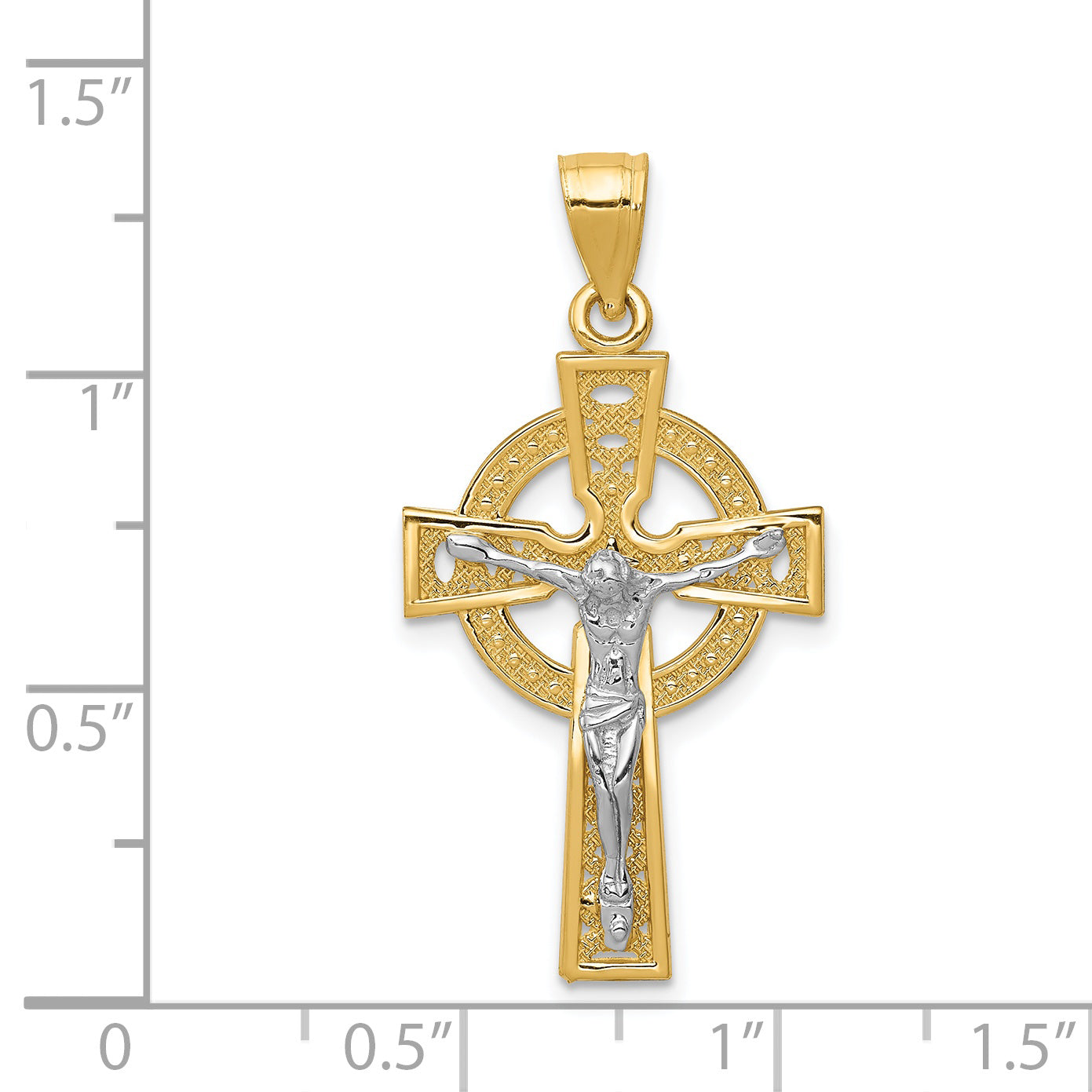 14k Two-tone Iona Crucifix Pendant K2192