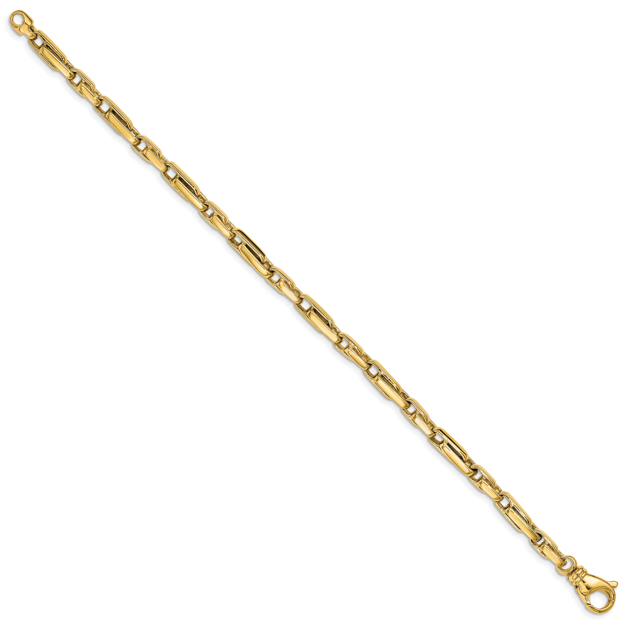 14K 18 inch 5mm Hand Polished Fancy Link with Fancy Lobster Clasp Chain LK738