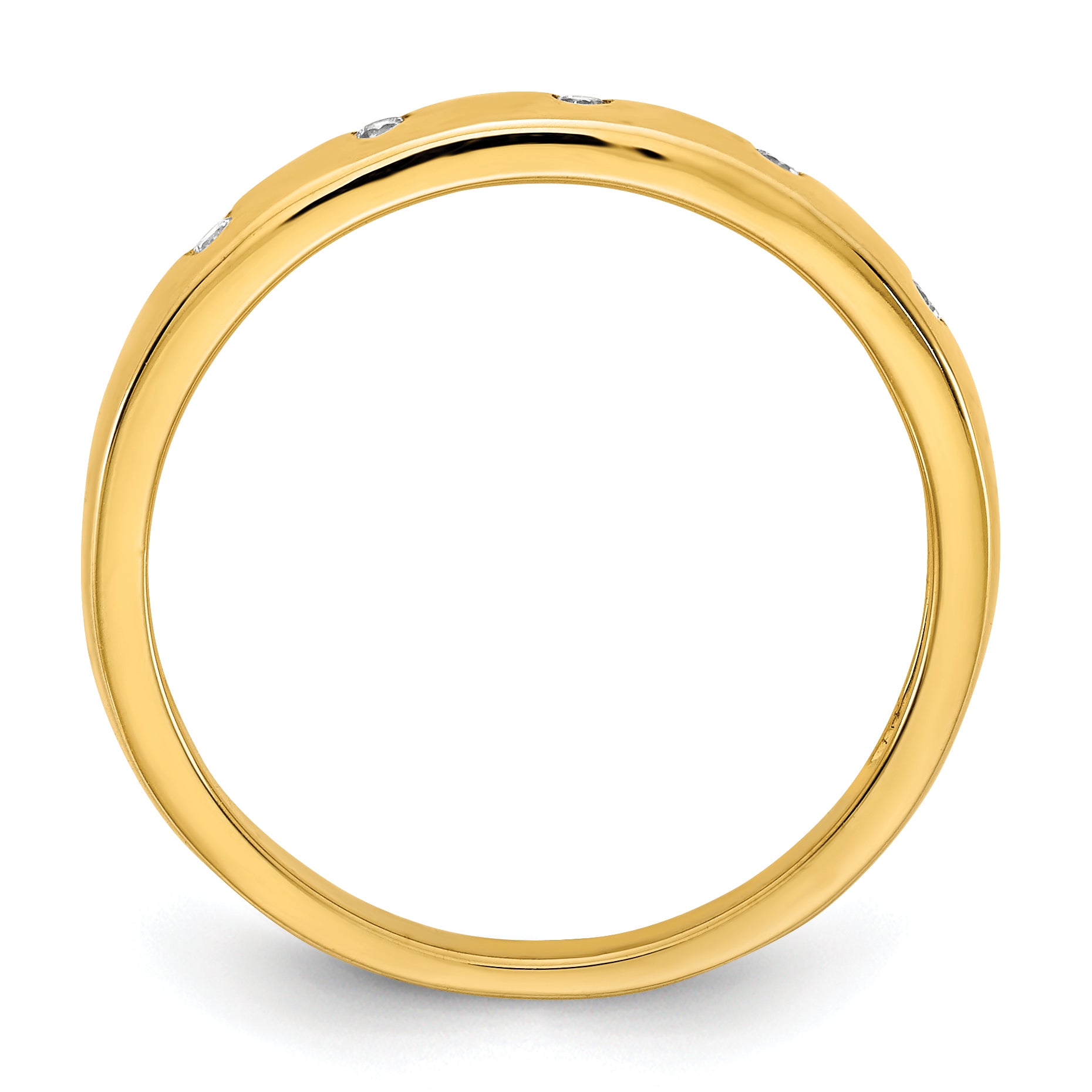 14k White Gold 3mm 5-stone 1/20 carat Diamond Band RM5620