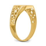 14k 10.5x9.0mm Open Back Mens Signet Ring C1528