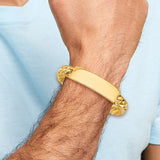 14k Hand-polished Solid Chain/Solid Plate Curb Link 48x14mm Plate 8 inch ID Bracelet LK120ID