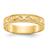 14K Polished X and Hearts Ring K4578