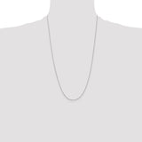 14K White Gold 14 inch .8mm Diamond-cut Cable with Lobster Clasp Chain PEN192L