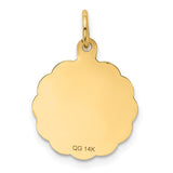 14k I LOVE YOU MORE THAN YESTERDAY LESS THAN TOMORROW Engravable Charm XAC494