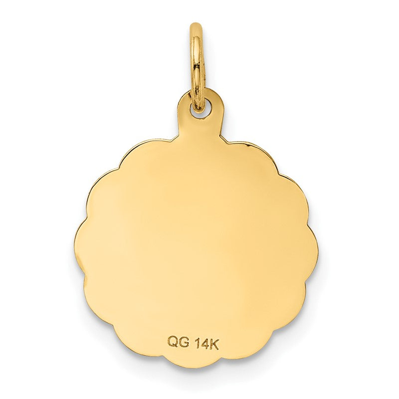 14k I LOVE YOU MORE THAN YESTERDAY LESS THAN TOMORROW Engravable Charm XAC494