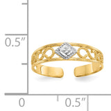 14k and White Rhodium Diamond-Cut Toe Ring R552