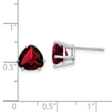 14k White Gold 8mm Trillion Garnet Post Earrings XE96WGA