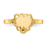 14k 7.0x6.5mm Open Back Heart Signet Ring CH200