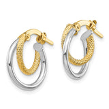 14K Two-Tone Polished Diamond-cut Hoop Earrings TF1099TT