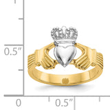 14k Two-tone Polished Claddagh Ring D101