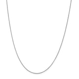 14K White Gold 14 inch .7mm Box with Lobster Clasp Chain WLB050L
