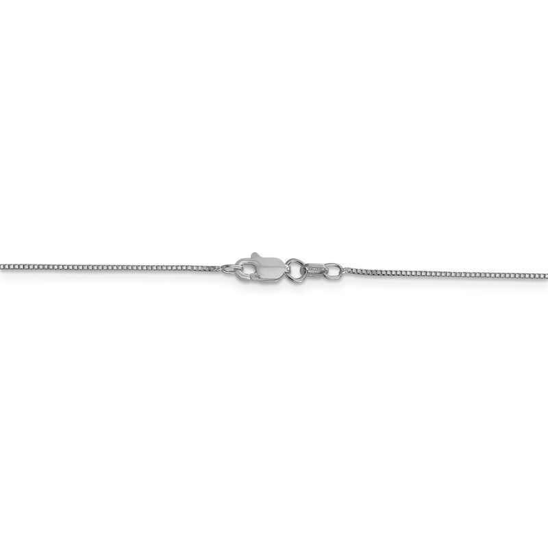 14K White Gold 14 inch .7mm Box with Lobster Clasp Chain WLB050L