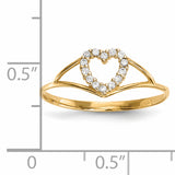 14k CZ Heart Ring R595