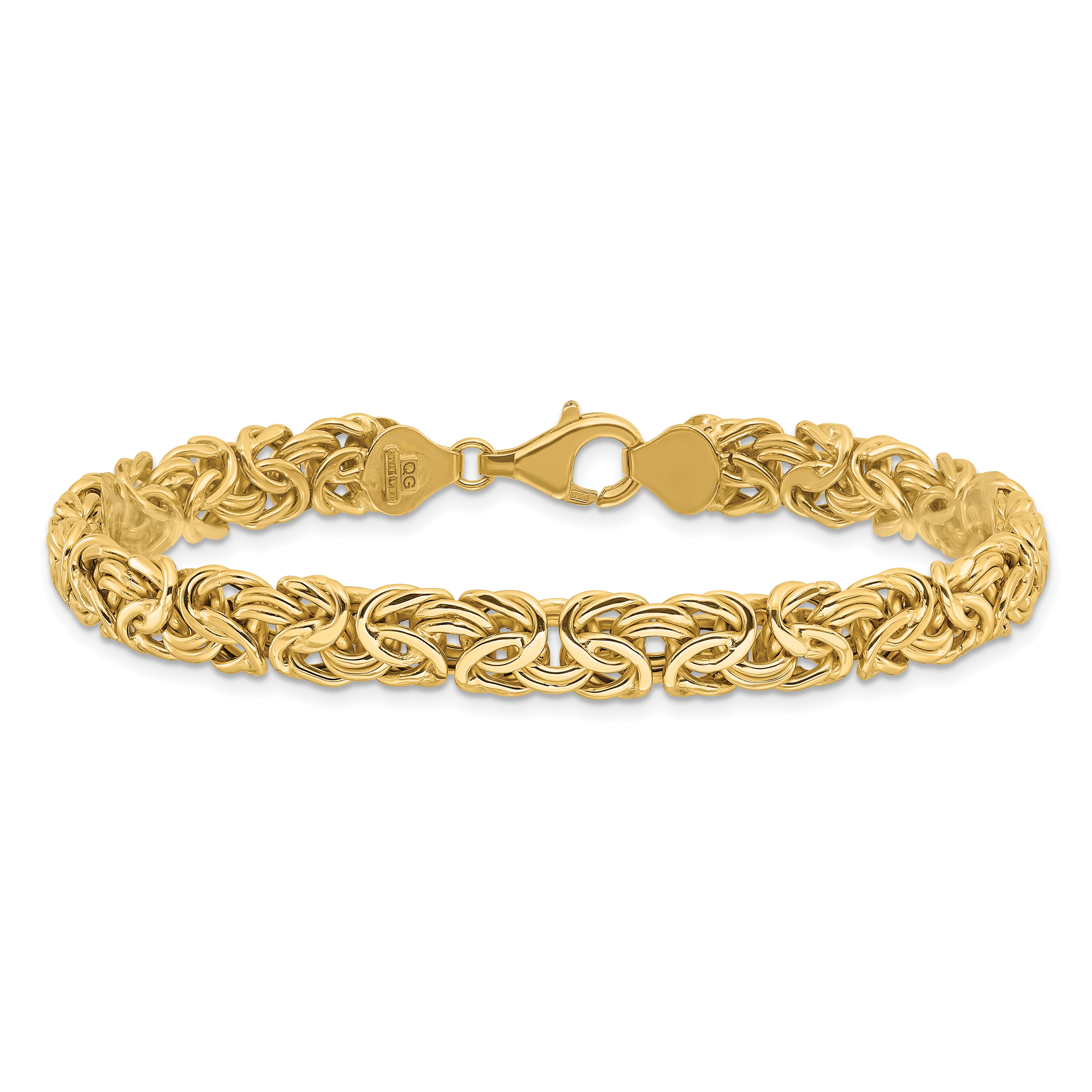 14K Polished 7.75mm Fancy Byzantine Link 8 inch Bracelet SF2731