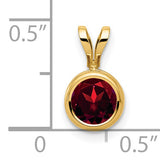 14k 6mm Round Garnet Bezel Pendant XP301GA