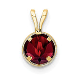14k 6mm Round Garnet Bezel Pendant XP301GA