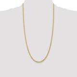 14K 26 Inch 3.35mm Diamond-cut Quadruple Rope Lobster Clasp Chain QTR025