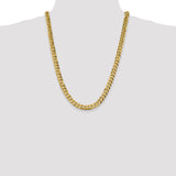 14K 26 inch 8.5mm Flat Beveled Curb with Lobster Clasp Chain FBU220