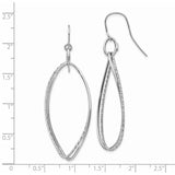 14K White Gold Textured Twisted Dangle French Hook Earrings PRE913