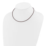 14k Yellow Clasp 2mm 16 inch Brown Leather Cord Necklace XG262