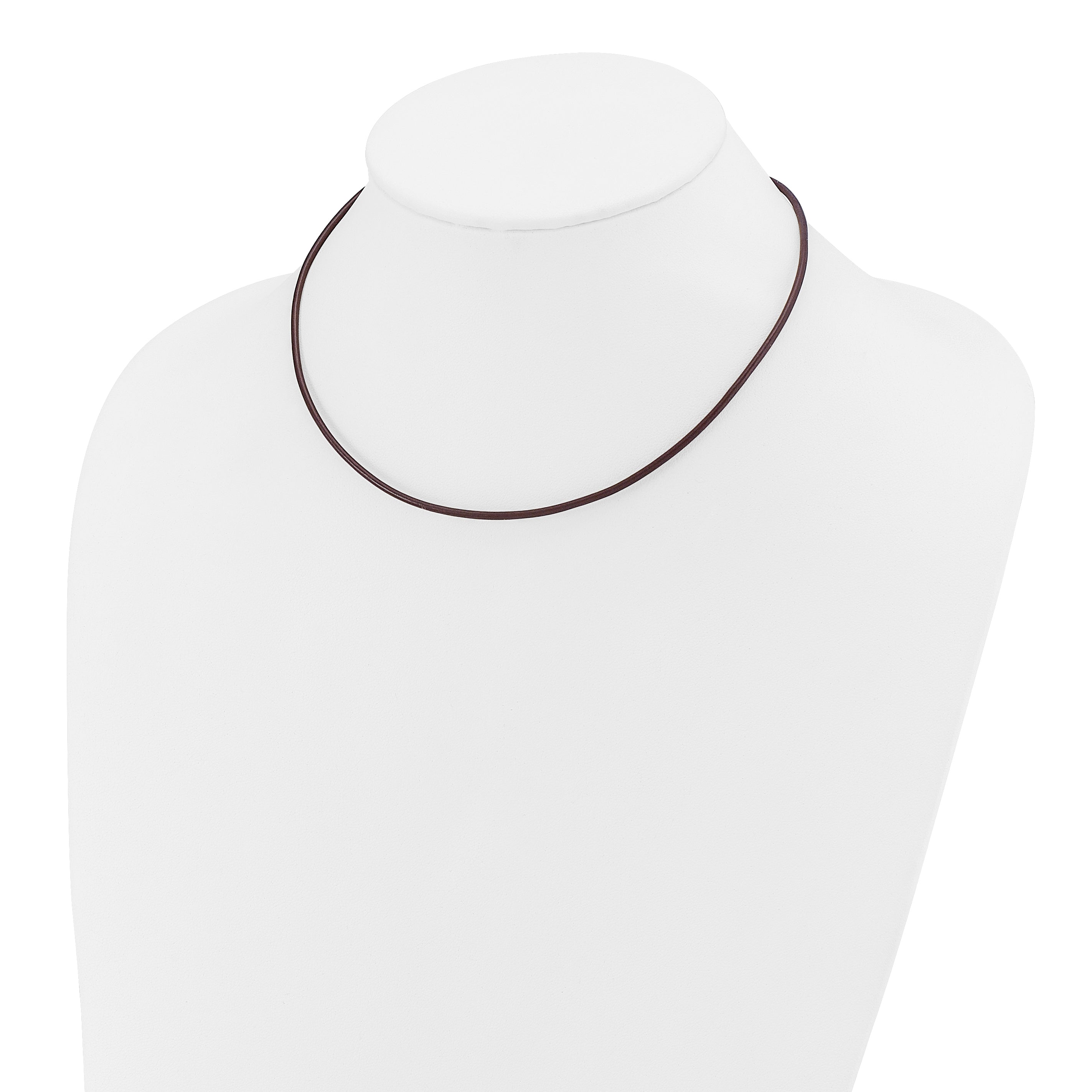 14k Yellow Clasp 2mm 16 inch Brown Leather Cord Necklace XG262