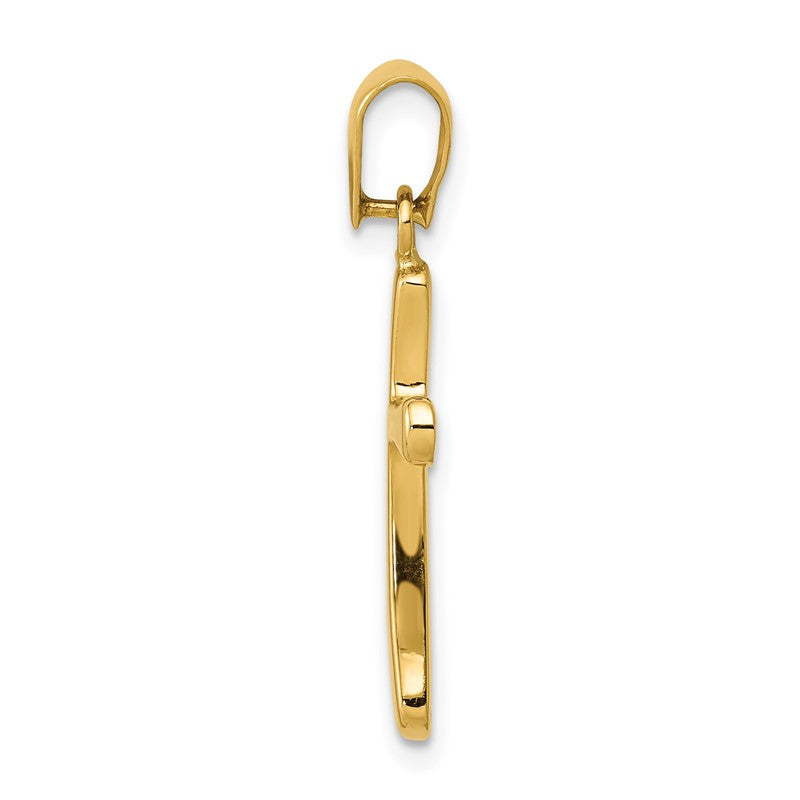 14k Polished Cross Pendant XR1418