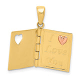 14K Two-tone 3-D Enameled Moveable SWEETHEART Book Charm K4681