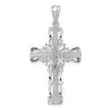 14k White Gold Fancy Latin Cross Pendant K376