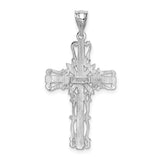 14k White Gold Fancy Latin Cross Pendant K376