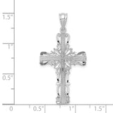 14k White Gold Fancy Latin Cross Pendant K376
