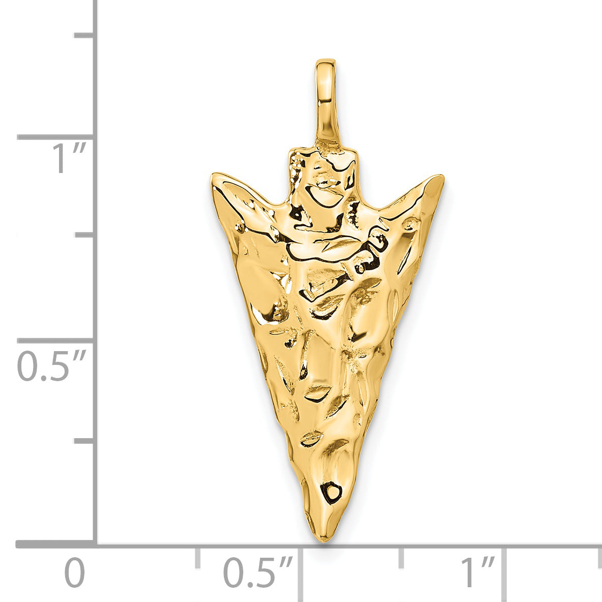 14k 3-D Textured Arrowhead Charm A0932