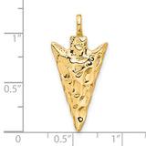 14k 3-D Textured Arrowhead Charm A0932