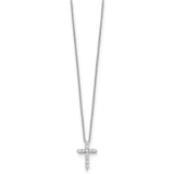 14k White Gold 1/4 carat Diamond Cross Pendant 18 inch Necklace PM1000