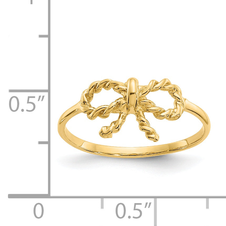 14k Polished Bow Ring K5776