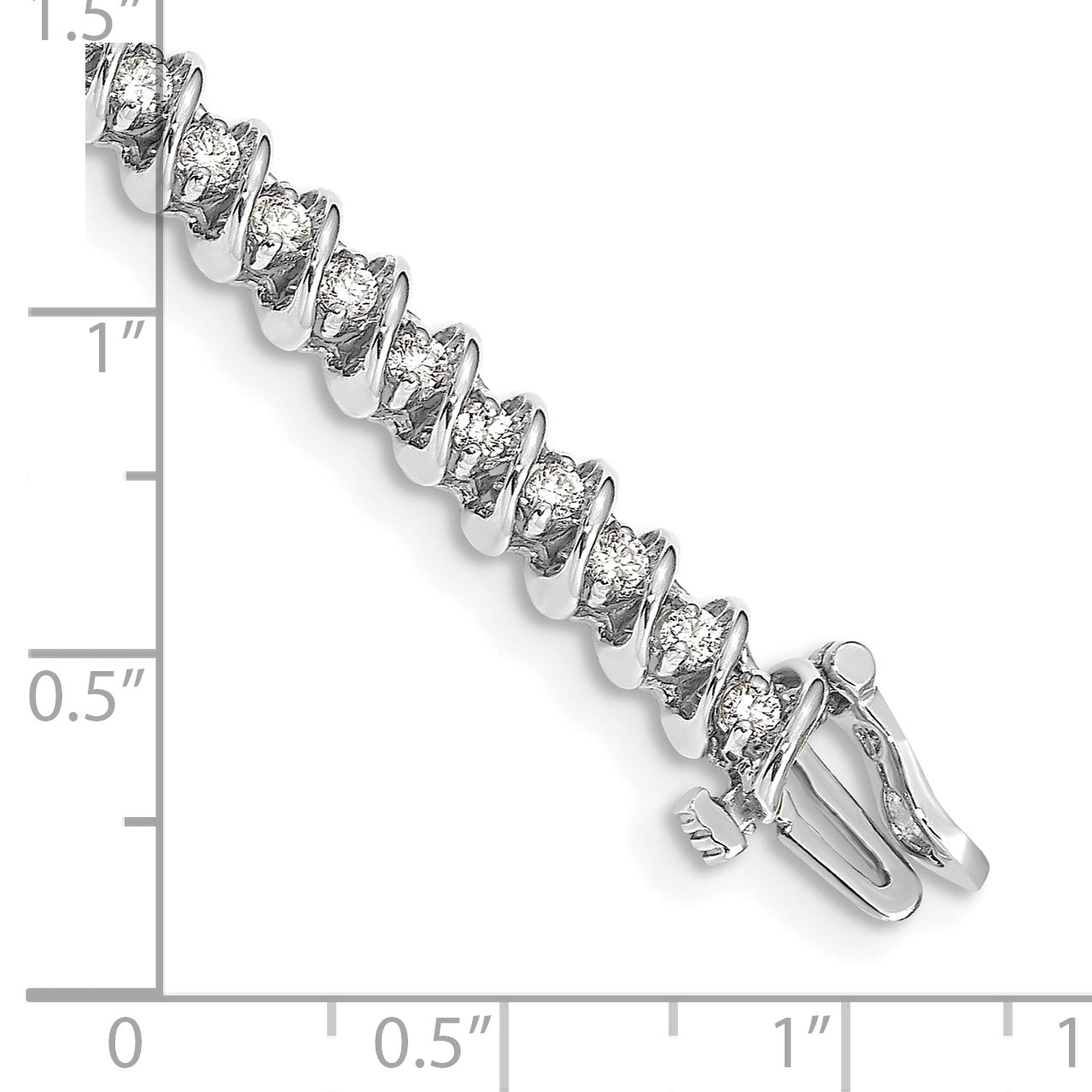 14k White Gold Complete 1.95 carat Round A Diamond Fancy Spiral 7 inch Tennis Bracelet X2002WA