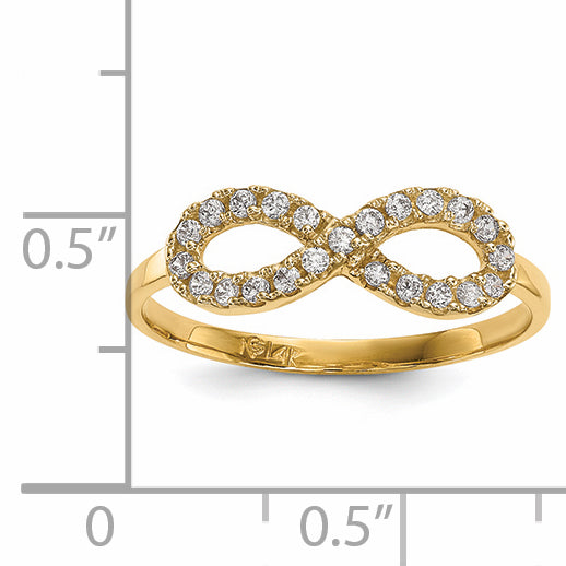 14k CZ Infinity Symbol Ring R610